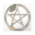 thumbnail image 1 of CafePress - Silver Wiccan Pentacle And Broom Sticker - Square Sticker 3" x 3", 1 of 1