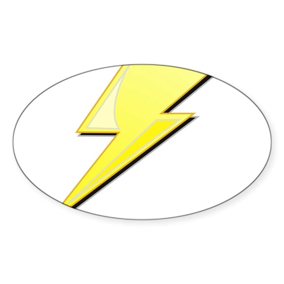 CafePress - Simple Lightning Bolt - Sticker (Oval)