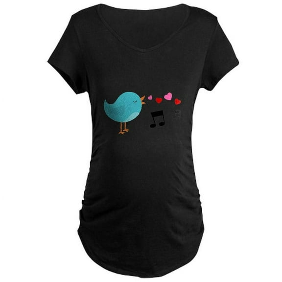 CafePress - Singing Blue Bird Maternity T Shirt - Maternity Dark T-Shirt