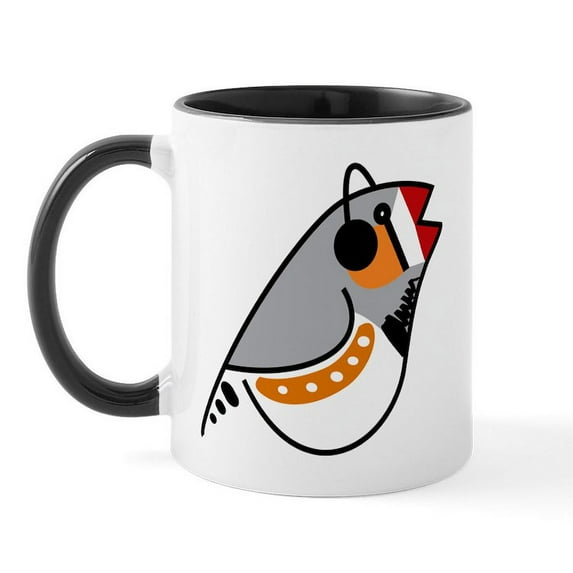 CafePress - Singing Zebra Finch Mug - 11 oz Ceramic Mug - Novelty Coffee Tea Cup