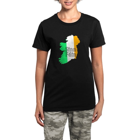 CafePress - Sinn Féin Small Women's Dark Pajamas - Women's Short Sleeve Print T-Shirt and Pants Dark Cotton Pajama Set