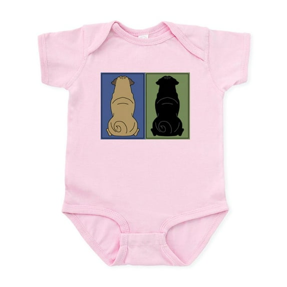 CafePress - Sit Front Pugs Infant Bodysuit - Baby Light Bodysuit, Size Newborn - 24 Months