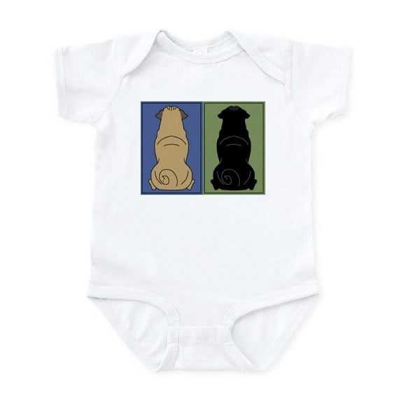 CafePress - Sit Front Pugs Infant Bodysuit - Baby Light Bodysuit, Size Newborn - 24 Months