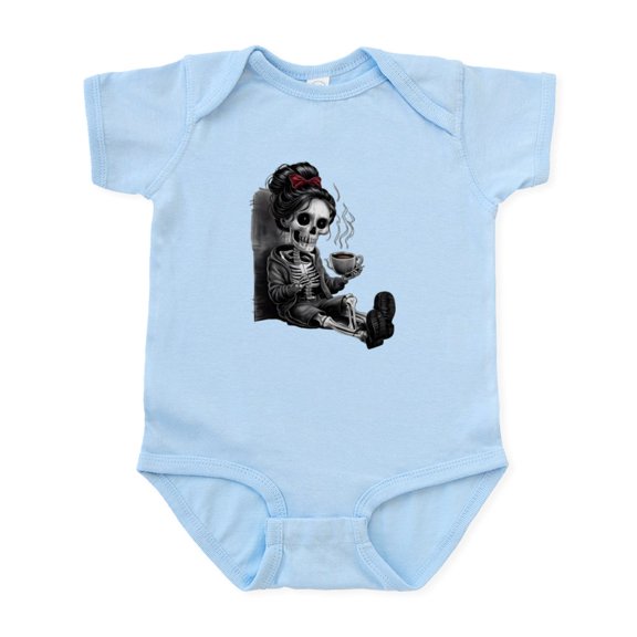 CafePress - Sitting And Holding A Steaming Cup Of Coffee - Baby Light Bodysuit, Size Newborn - 24 Months