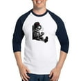 thumbnail image 1 of CafePress - Sitting And Holding A Steaming Cup Of Coffee - Cotton Baseball Jersey, 3/4 Raglan Sleeve Shirt, 1 of 4