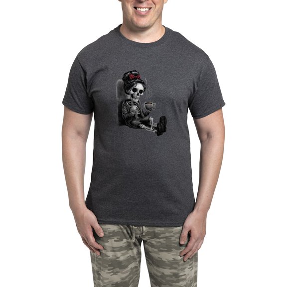 CafePress - Sitting And Holding A Steaming Cup Of Coffee - Men's Loose Fit, Cotton - 2 Piece Pajama Set