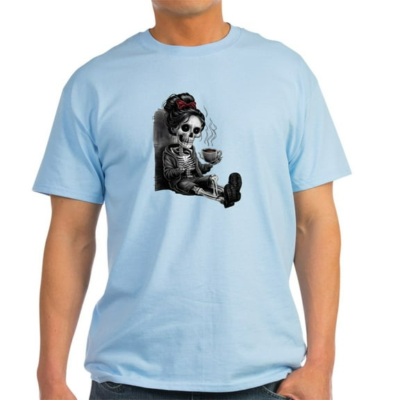 CafePress - Sitting And Holding A Steaming Cup Of Coffee Men's Value T Shirt - Men's Classic Graphic T-Shirt