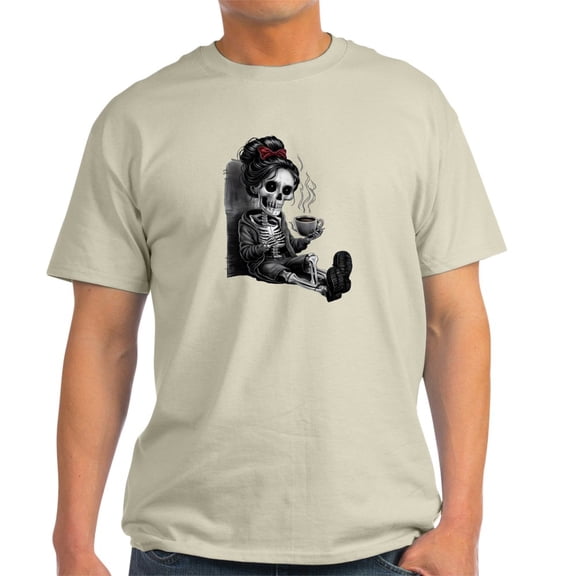 CafePress - Sitting And Holding A Steaming Cup Of Coffee Men's Value T Shirt - Men's Classic Graphic T-Shirt