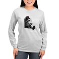 thumbnail image 1 of CafePress - Sitting And Holding A Steaming Cup Of Coffee Women's Long Sleeve T Shirt - Women's Long Sleeve Graphic Casual T-Shirt, 1 of 4