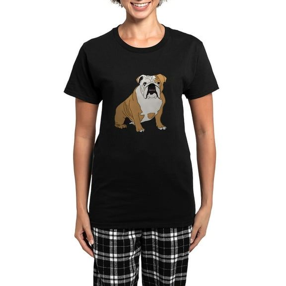 CafePress - Sitting Bulldog Women's Dark Pajamas - Women's Short Sleeve Print T-Shirt and Pants Dark Cotton Pajama Set