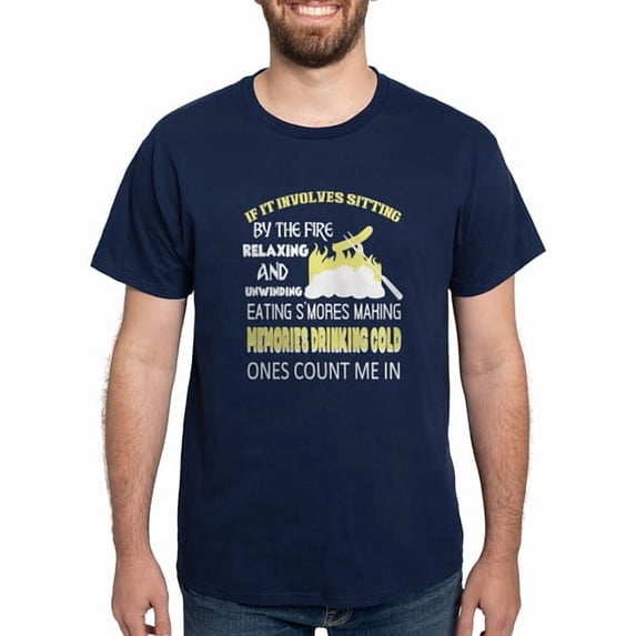 CafePress - Sitting By The Fire Relaxing And Unwinding T Shirt - Men's Classic Cotton T-Shirts