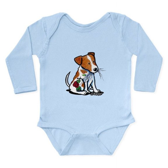 CafePress - Sitting JRT Long Sleeve Infant Bodysuit - Long Sleeve Cotton Baby Bodysuit