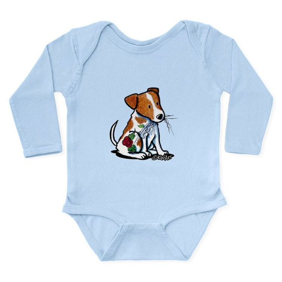 CafePress - Sitting JRT Long Sleeve Infant Bodysuit - Long Sleeve Cotton Baby Bodysuit