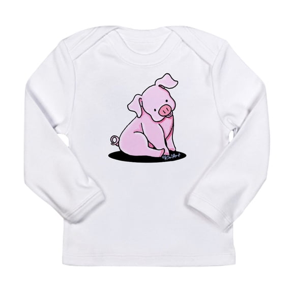 CafePress - Sitting Pig Long Sleeve Infant T Shirt - Long Sleeve Infant T-Shirt