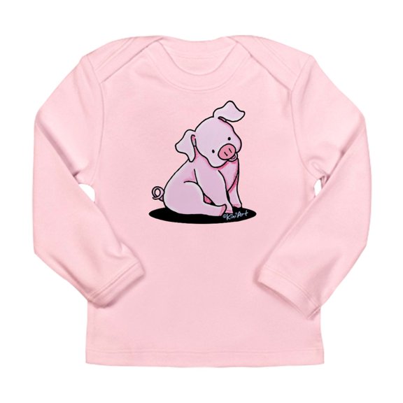 CafePress - Sitting Pig Long Sleeve Infant T Shirt - Long Sleeve Infant T-Shirt