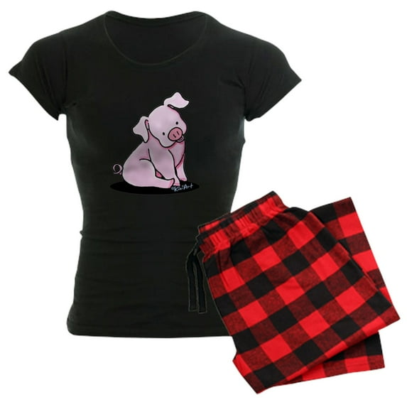 CafePress - Sitting Pig Women's Dark Pajamas - Women's Short Sleeve Print T-Shirt and Pants Dark Cotton Pajama Set