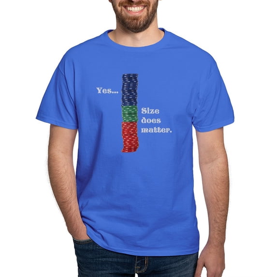 CafePress - Size Does Matter Poker Graphic Dark T Shirt - Men's Classic Graphic Cotton T-Shirt