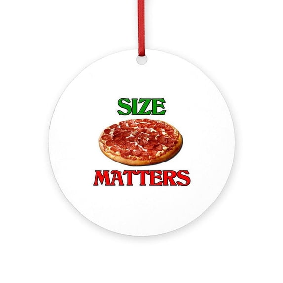 CafePress - Size Matters - Round Wood Ornament 4"