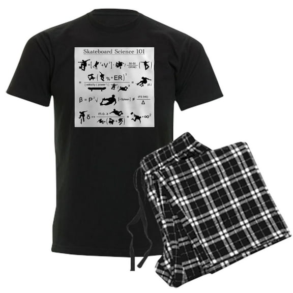 CafePress - Skateboard Science 101 Pajamas - Men's Dark Loose Fit Cotton Pajama Set