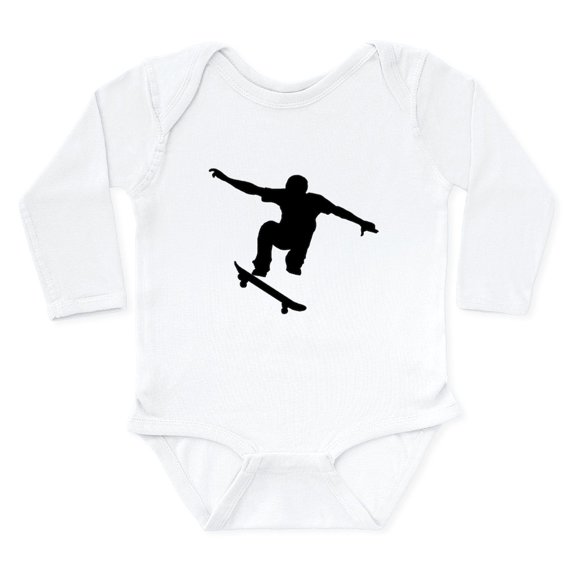 CafePress - Skateboarder Silhouette Body Suit - Long Sleeve Cotton Baby Bodysuit