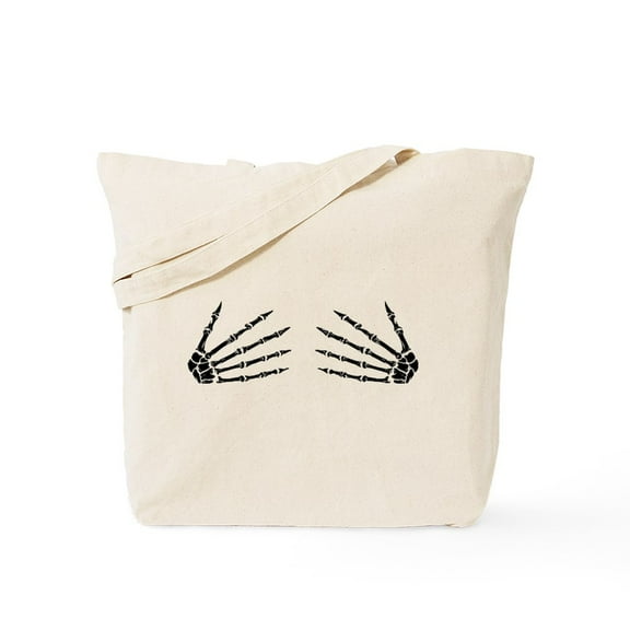 CafePress - Skeleton Hands Funny Women Adult Hallowee Tote Bag - Unisex Canvas Tote Bag, Beige, 1-Piece