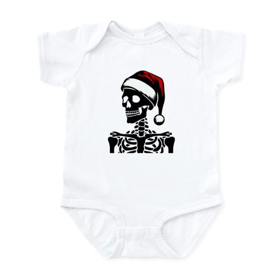CafePress - Skeleton In Santa Hat - Baby Light Bodysuit, Size Newborn - 24 Months