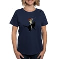 thumbnail image 1 of CafePress - Skeleton On Cat Women's Dark T Shirt - Women's Traditional Fit Dark T-Shirt, 1 of 4