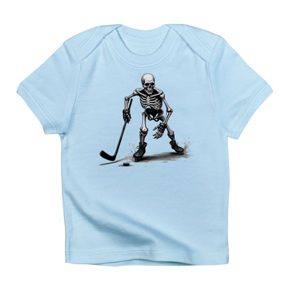 CafePress - Skeleton Playing Hockey Facing Infant T Shirt - Infant T-Shirt