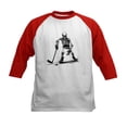 thumbnail image 1 of CafePress - Skeleton Playing Hockey Facing Kids Baseball T Shirt - Kids Cotton Baseball Jersey, 3/4 Sleeve Shirt, 1 of 4