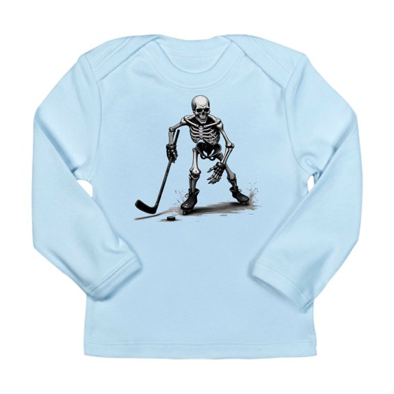 CafePress - Skeleton Playing Hockey Facing Long Sleeve Infant T Shirt - Long Sleeve Infant T-Shirt