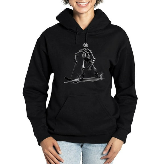 CafePress - Skeleton Playing Hockey Facing - Pullover Hoodie, Classic & Comfortable Hooded Sweatshirt