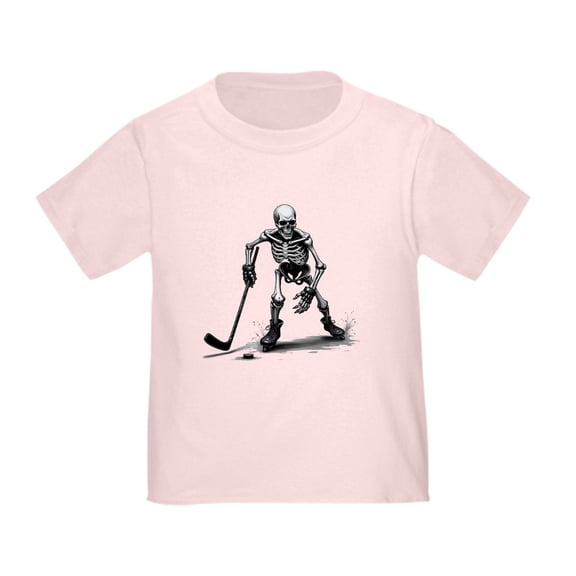 CafePress - Skeleton Playing Hockey Facing Toddler T Shirt - Cute Toddler T-Shirt, 100% Cotton
