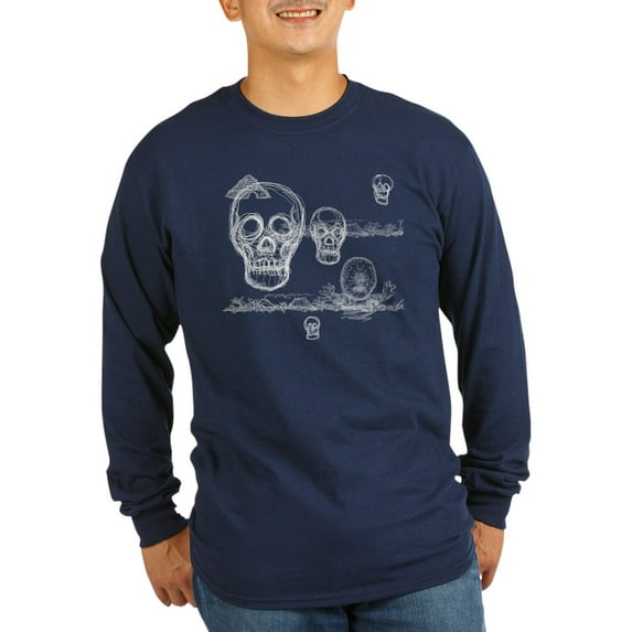 CafePress - Skeleton_Shirt1 Long Sleeve T Shirt - Long Sleeve Dark T-Shirt
