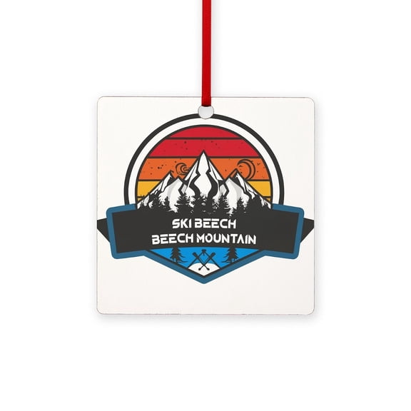 CafePress - Ski Beech Beech Mountain North Carolina - 3"x3" Square Wood Ornament