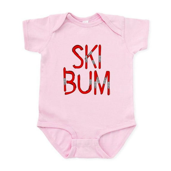 CafePress - Ski Bum Skis Infant Bodysuit - Baby Light Bodysuit, Size Newborn - 24 Months