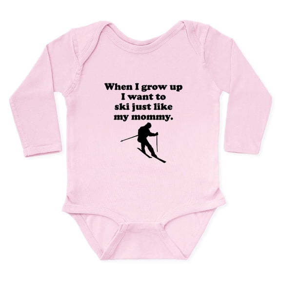 CafePress - Ski Like My Mommy Body Suit - Long Sleeve Cotton Baby Bodysuit