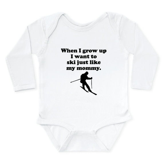 CafePress - Ski Like My Mommy Body Suit - Long Sleeve Cotton Baby Bodysuit
