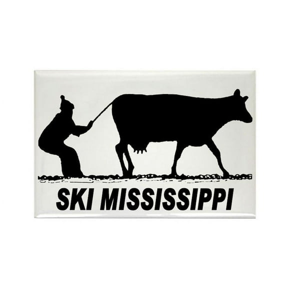 CafePress - Ski Mississippi - Rectangle Magnet, 2"x3" Refrigerator Magnet