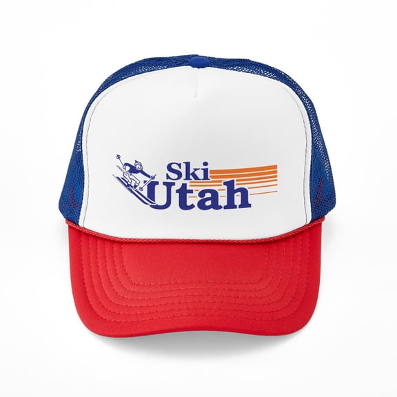 CafePress - Ski Utah (Male) - Adjustable Unisex Printed Trucker Hat with Mesh Back