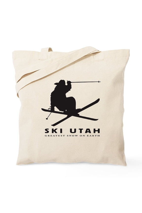 - Ski Utah Tote Bag - Unisex Canvas Tote Bag, Beige, 1-Piece