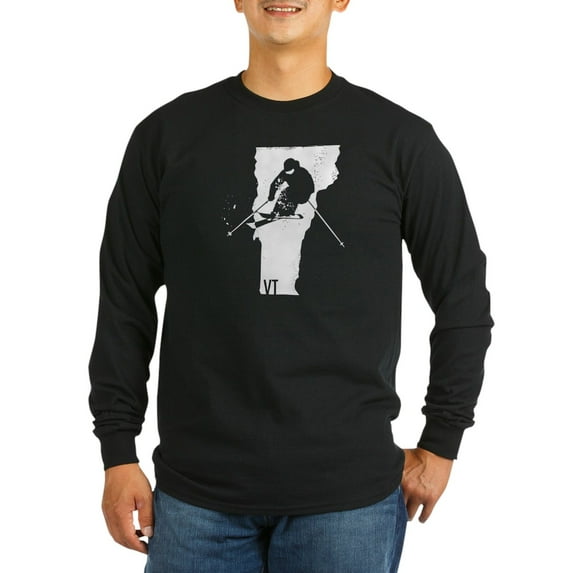 CafePress - Ski Vermont Long Sleeve Dark T Shirt - Long Sleeve Dark T-Shirt