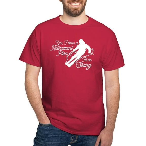 CafePress - Skiing Retirement Plan Dark T Shirt - Men's Classic Graphic Cotton T-Shirt