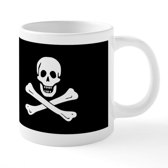 CafePress - Skull And Crossbones - 20 Oz White Ceramic Mega Mug