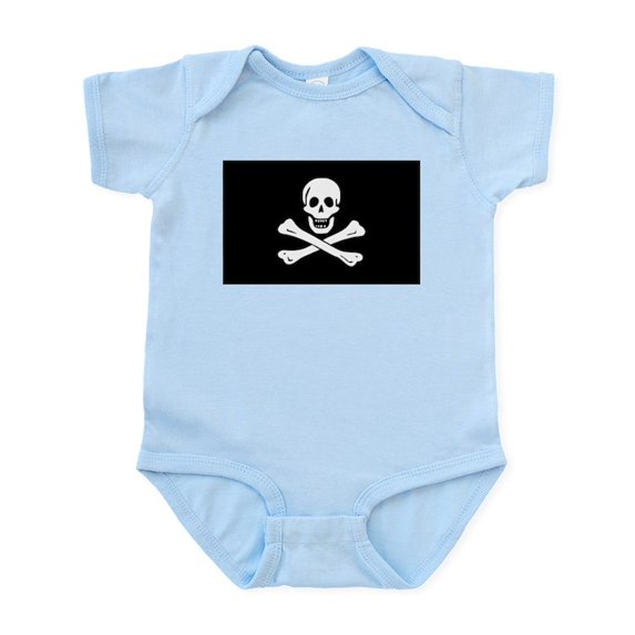 CafePress - Skull And Crossbones Body Suit - Baby Light Bodysuit, Size Newborn - 24 Months