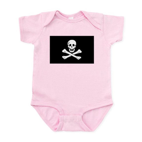 CafePress - Skull And Crossbones Body Suit - Baby Light Bodysuit, Size Newborn - 24 Months