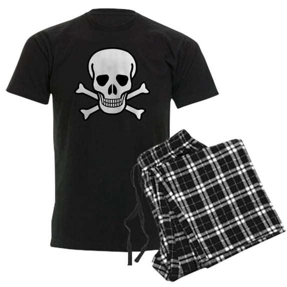 CafePress - Skull And Crossbones Pajamas - Men's Dark Loose Fit Cotton Pajama Set