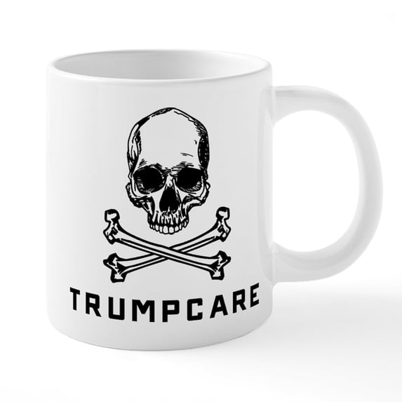 CafePress - Skull And Crossbones Trumpc - 20 Oz White Ceramic Mega Mug