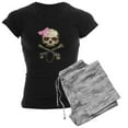 thumbnail image 1 of CafePress - Skull And Crossbones With Pin Women's Dark Pajamas - Women's Short Sleeve Print T-Shirt and Pants Dark Cotton Pajama Set, 1 of 7