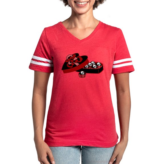 CafePress - Skull Candy Box_Tr - Womens Football Shirt