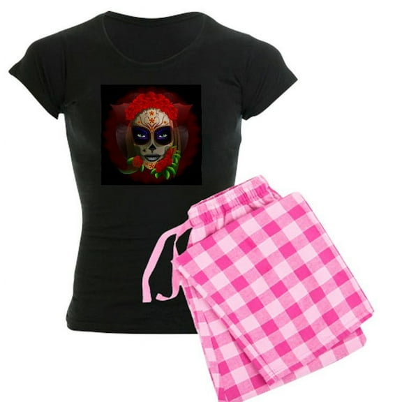 CafePress - Skull Girl Dia De Los Muertos Pajamas - Women's Dark Pajamas